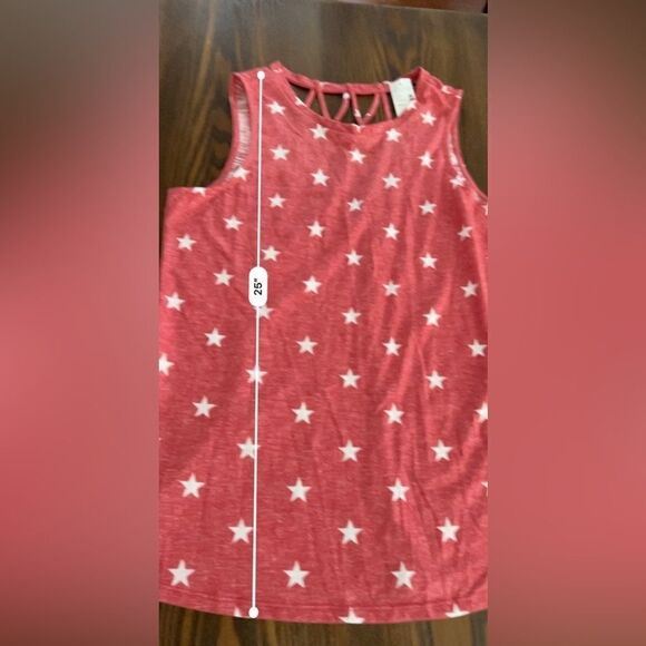 Maurices Riverside White Stars red Tank Top Size small strappy back NWT - Picture 6 of 10